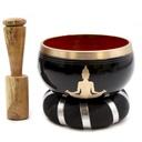 Buddha-Klangschalen-Set – Schwarz/Orange 10,7 cm