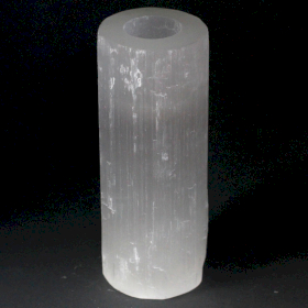 Kerzenhalter aus Selenit "Zylinder" 15 cm