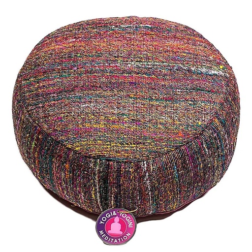 [8170] Meditationskissen Vintage Seide mehrfarbig -- 33x17 cm