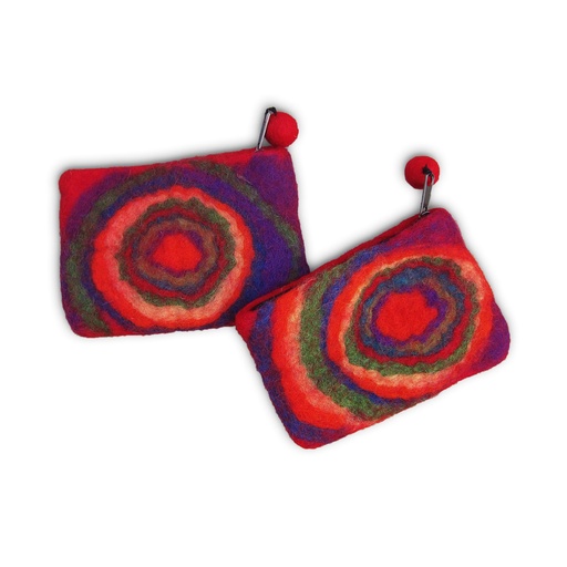 [146853] Filz-Etui 'Spirale' multicolor B 16 cm, H 10 cm Aus Nepal