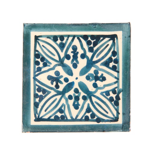 [145781] Fliese "rombe" petrol/weiß, L 10 cm, B 10 cm, H 1 cm
